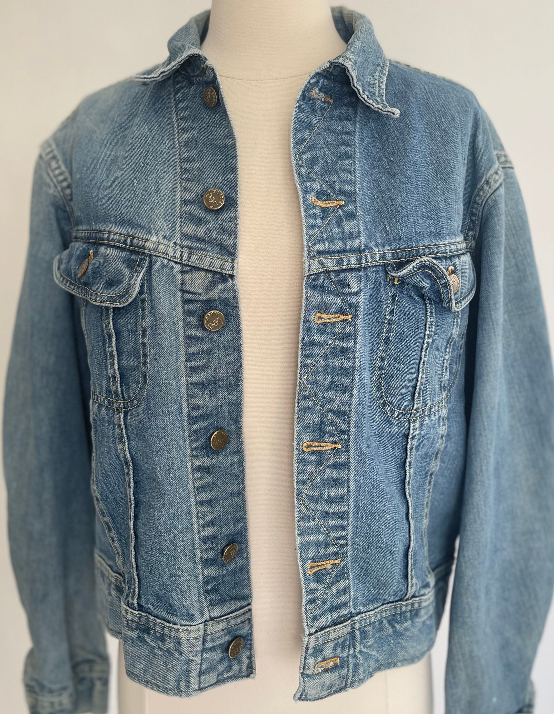 Lee Denim Jacket 50s 60s Vintage Union Made in USA Light Medium Faded ...