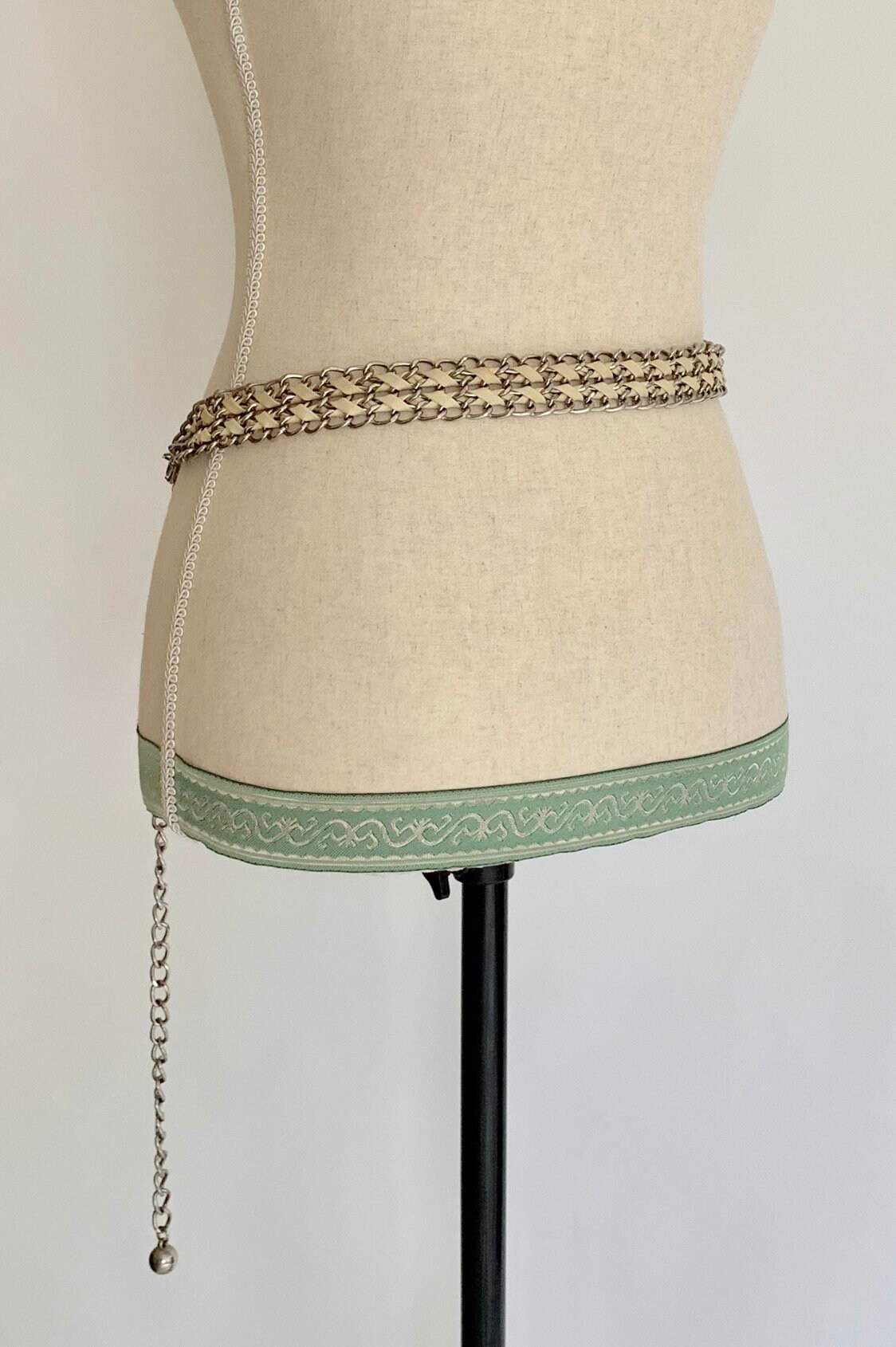 80s Silver Chain Belt Vintage Belts Adjustable Length Link Rock and