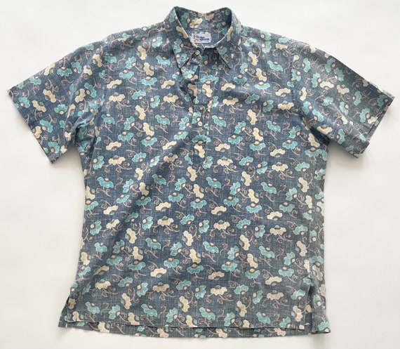 Vintage Hawaiian Aloha Shirt Reyn Spooner 80's Men's Short Sleeve Summer Shirts Tropical Floral Tiki Island Style Print