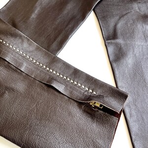 Handmade Vintage Western Riding Chaps Dark Brown Leather image 4