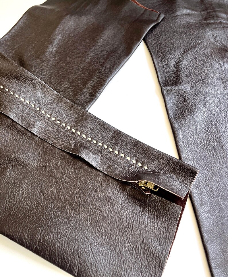 Handmade Vintage Western Riding Chaps Dark Brown Leather image 4