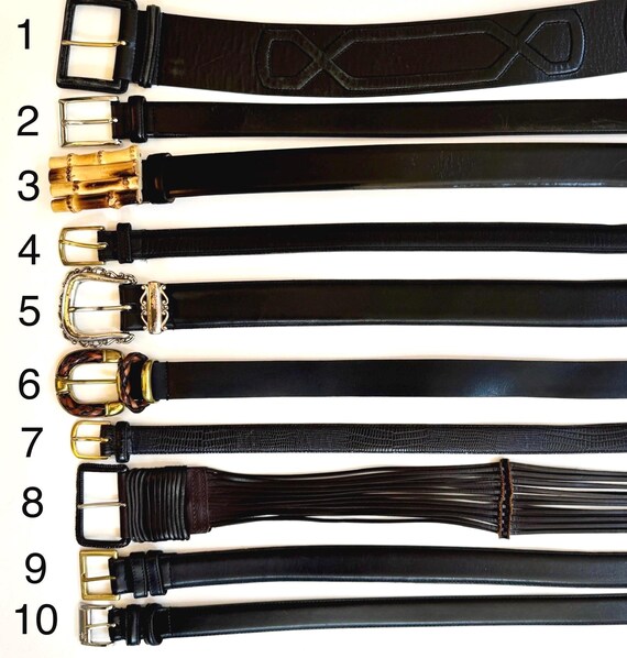 Vintage Black Belt Minimalist Leather Strap - Etsy display picture 2
