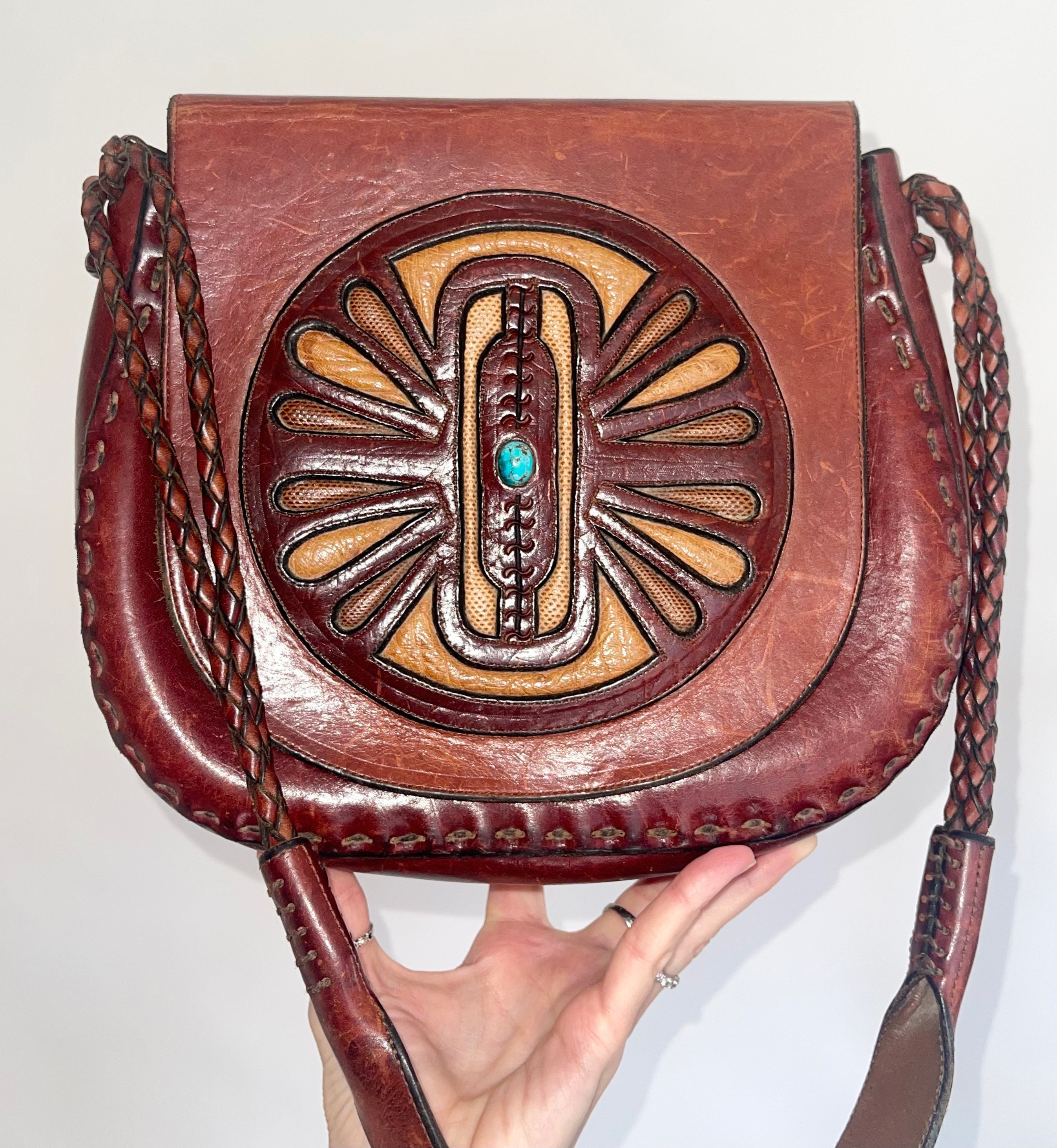 Rare Western Leather Bag Saddle Bag Purse Vintage 70's Wyly's Leather ...