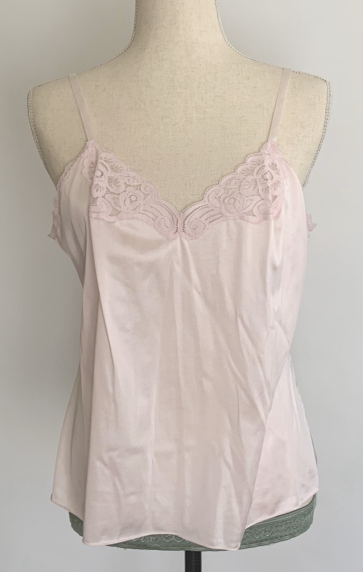 Pale Pink Nylon Camisole Top Nightie Vintage 60s Pale Pink Lace ...