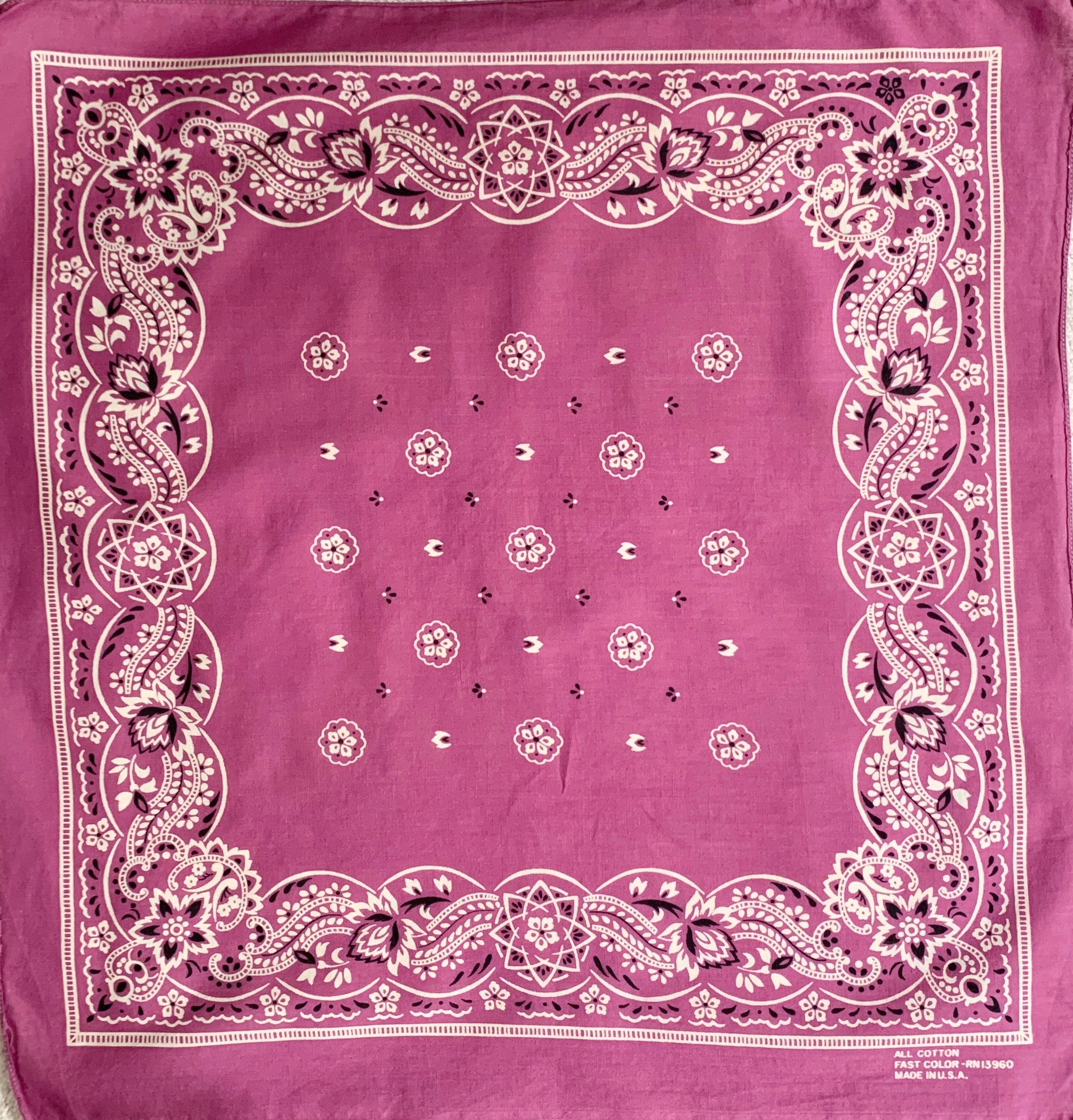 Faded Purple Bandana Vintage 60s 70sAll Cotton Fast Color Made in USA
