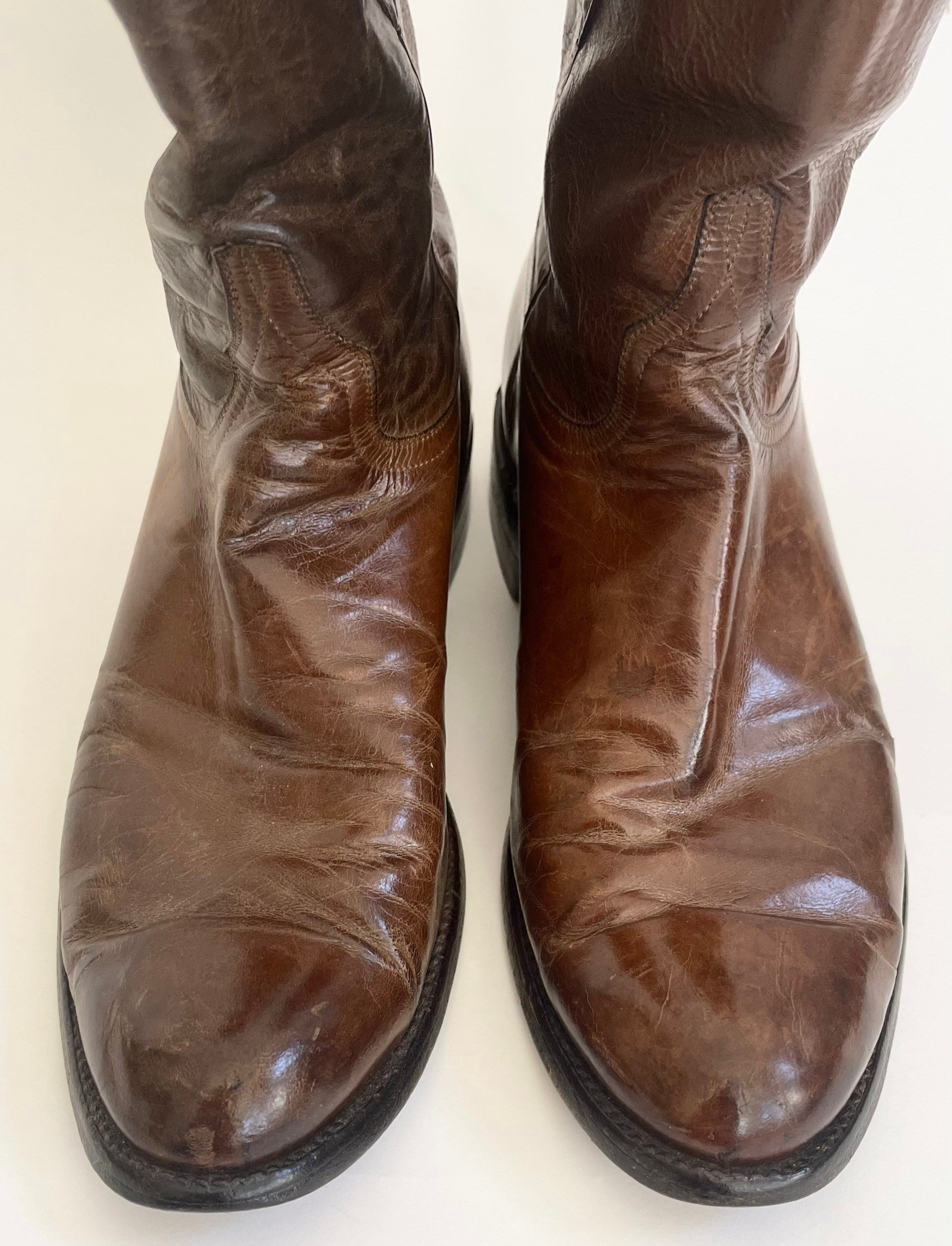 Handsome Lucchese Cowboy Boots Mens 9D Vintage Handmade Western Boots