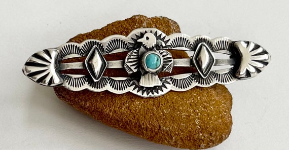 Antique Thunderbird Turquoise Pin Brooch Sterling Silver Turquoise Vintage Native American Navajo Fred Harvey Era Old Pawn Jewelry