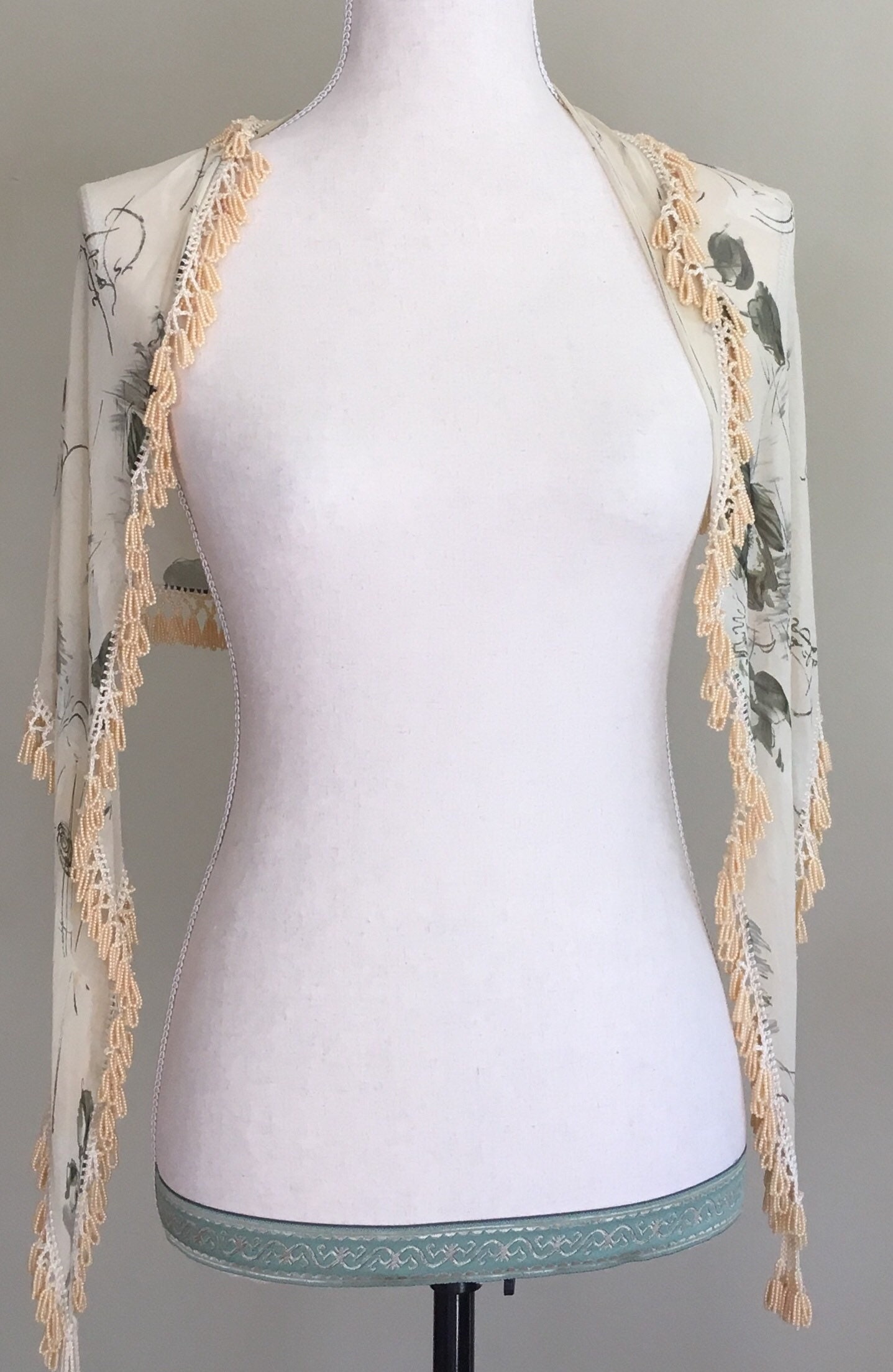 beaded chiffon shawl