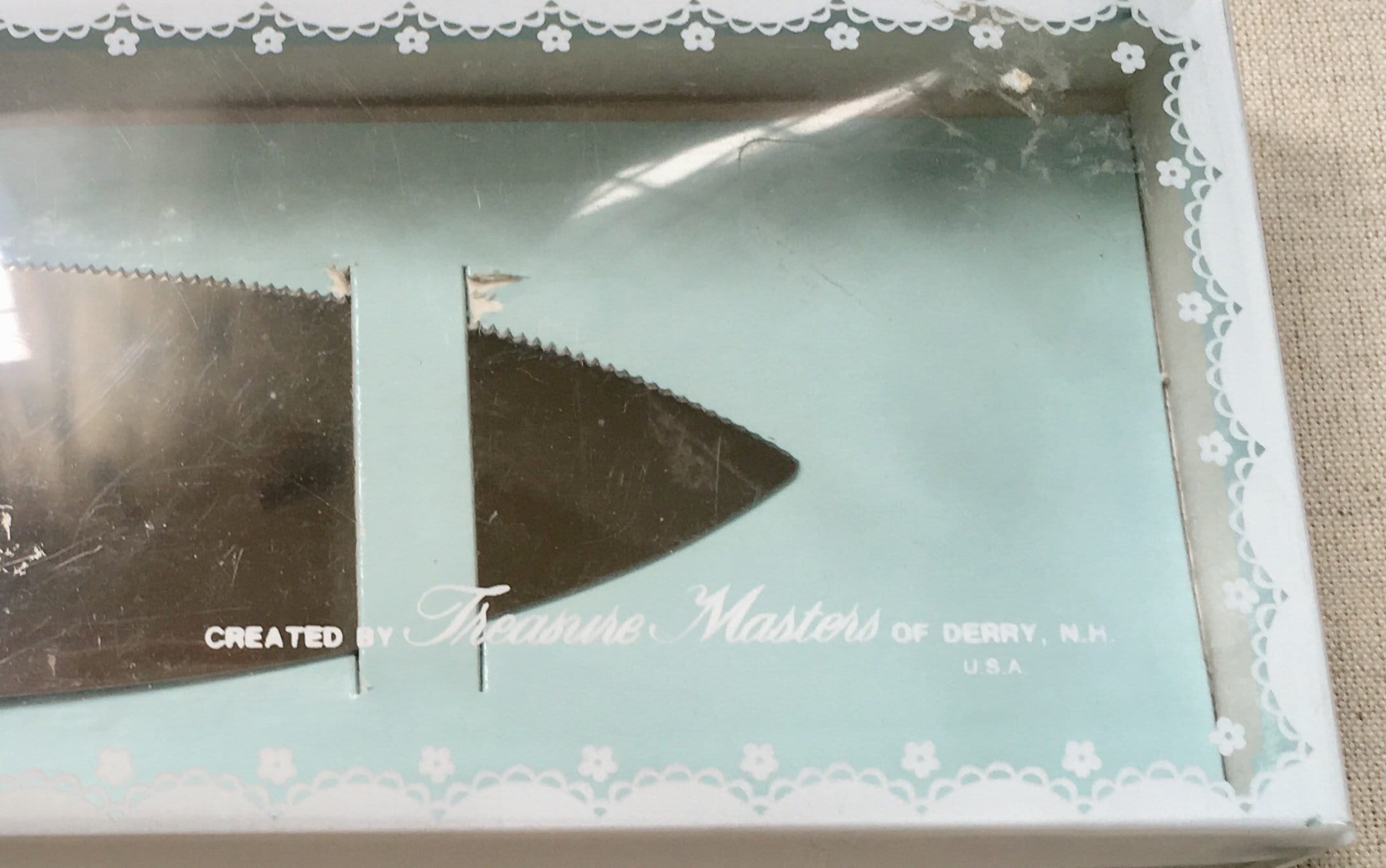 Wedding Cake Cutter Knife Server Pearlized Handle Vintage Antique Retro