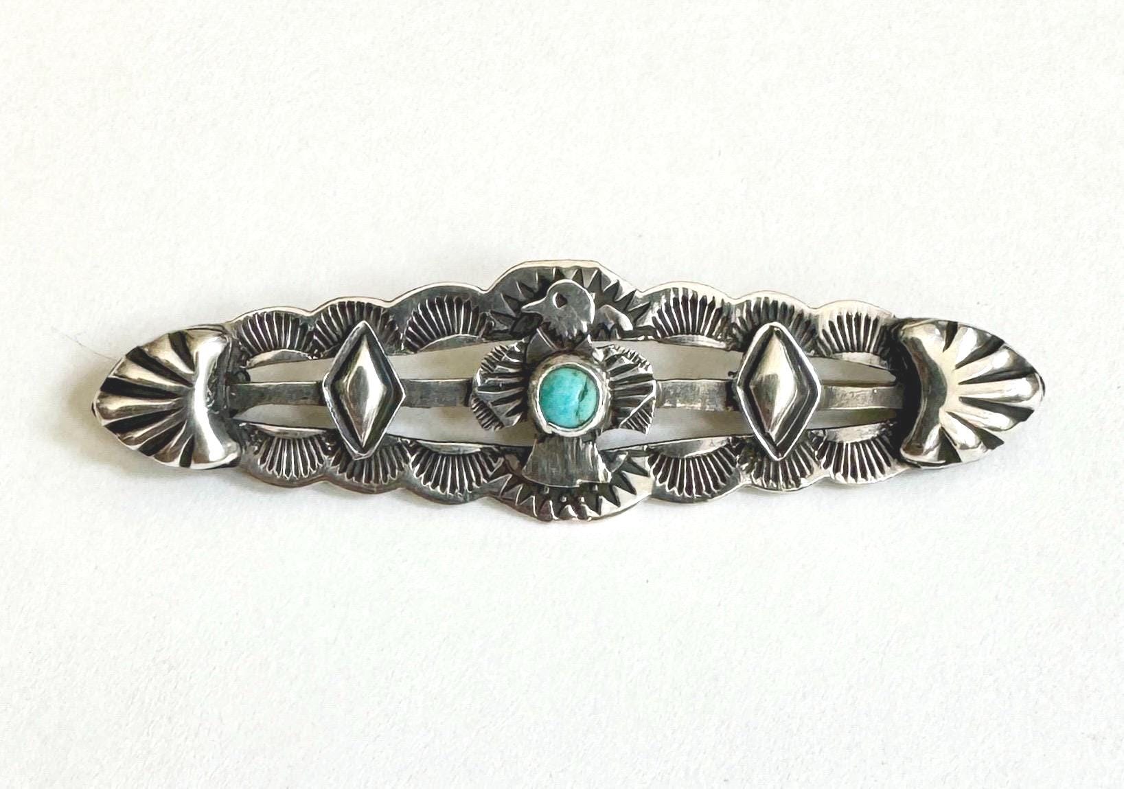 One Of The Best Ever Vintage Native American Navajo Turquoise Sterling Silver Pin Old One Of The Best Ever Vintage Native American Navajo Turquoise Sterling Silver Pin Old