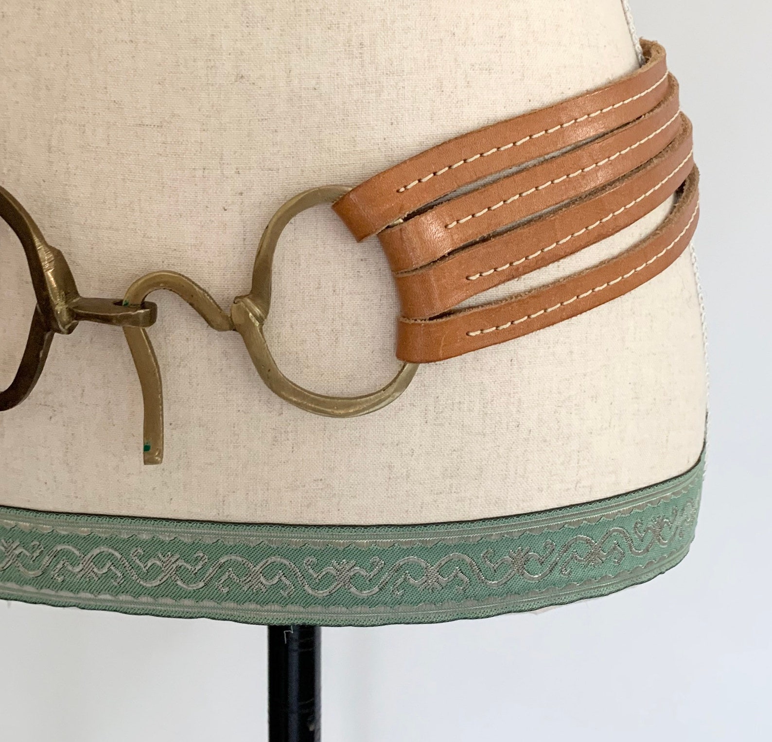 Handmade Horse Bit Belt Vintage Tan Brown Leather Goods Belts Etsy