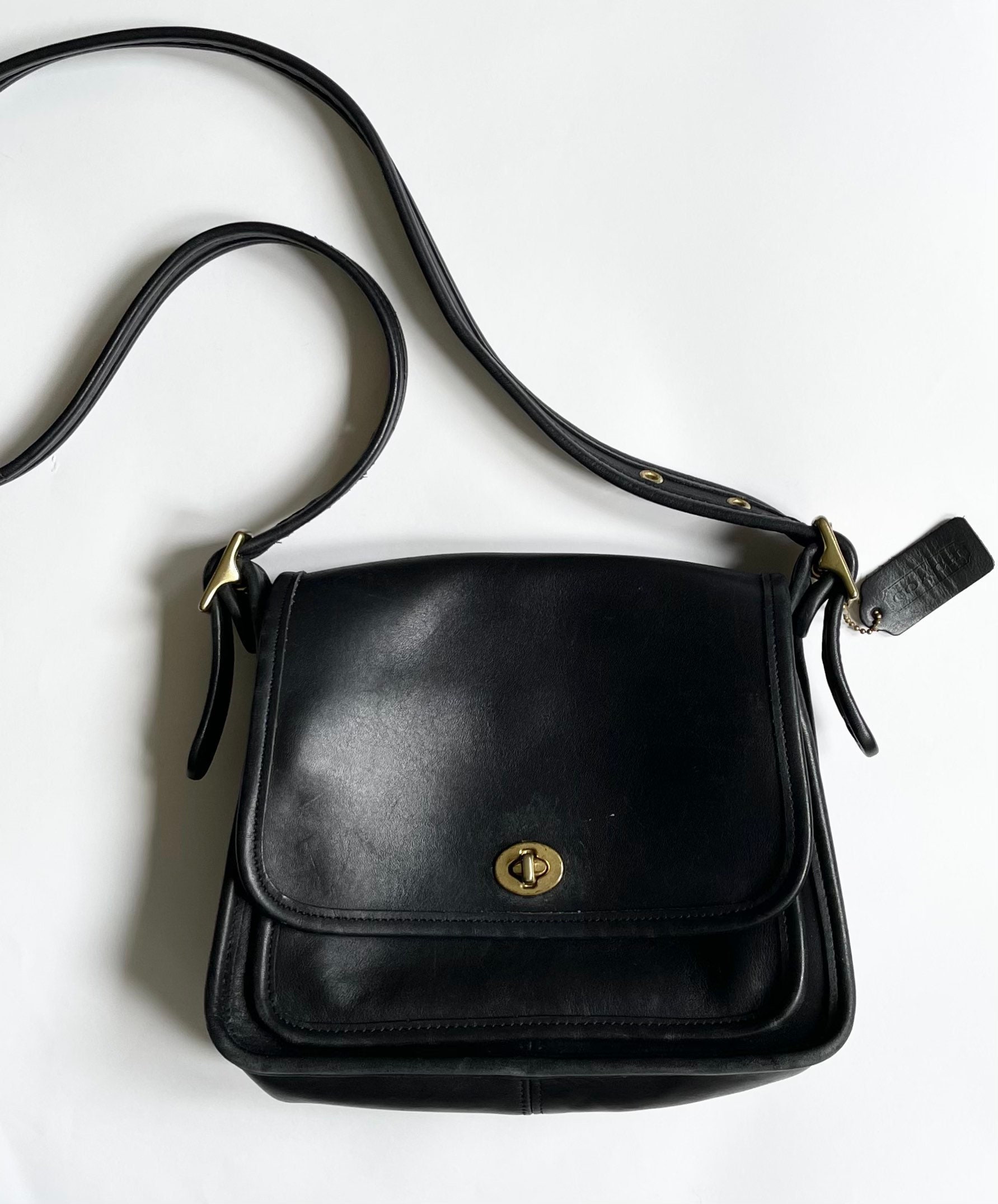 RESERVED Black Coach Bag Crossbody Purse Vintage Designer Leather Goods ...