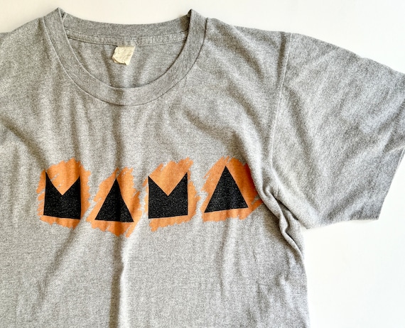 Vintage 80s Genesis Mama Tour T-Shirt Soft Gray Band Tee Rock Concert Merch