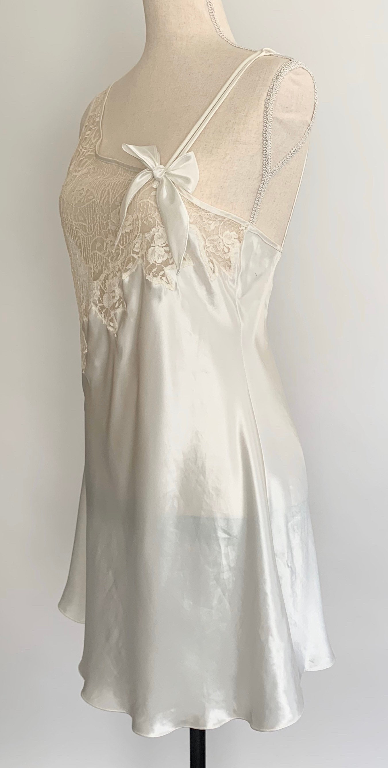 Victorias Secret Ivory Nightie Nightgown Slip Lingerie Vintage 90s ...