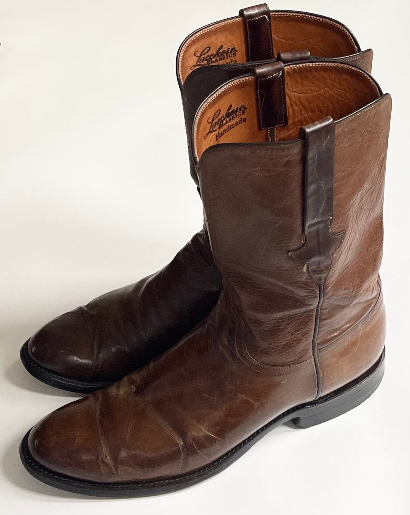 Handsome Lucchese Cowboy Boots Mens 9D Vintage Handmade Western Boots