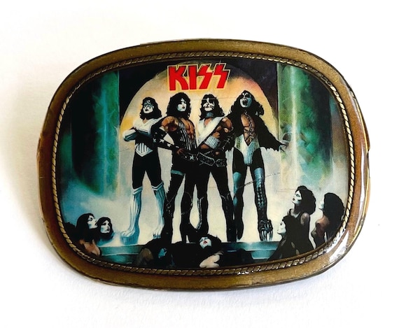 Vintage Pacifica KISS Buckle Love Gun Album Rock and Rock Vintage 70s Dated 1977 Pacifica Mfg LA Cal Gene Simmons