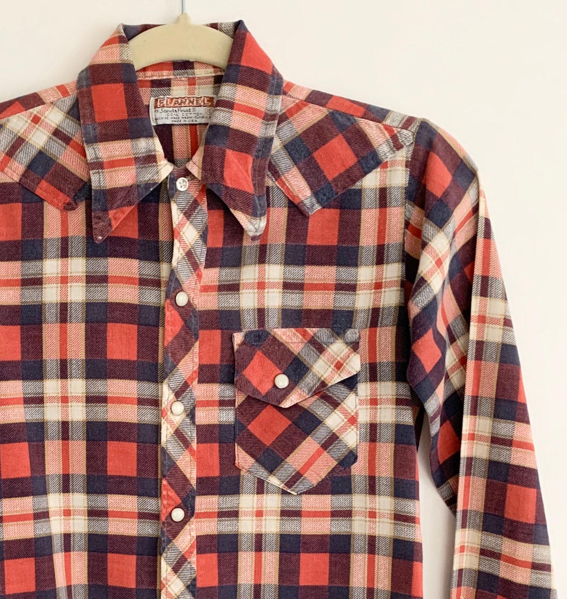 Boys Western Flannel Shirt Vintage Flannel by Sand Point Pearl Snap ...