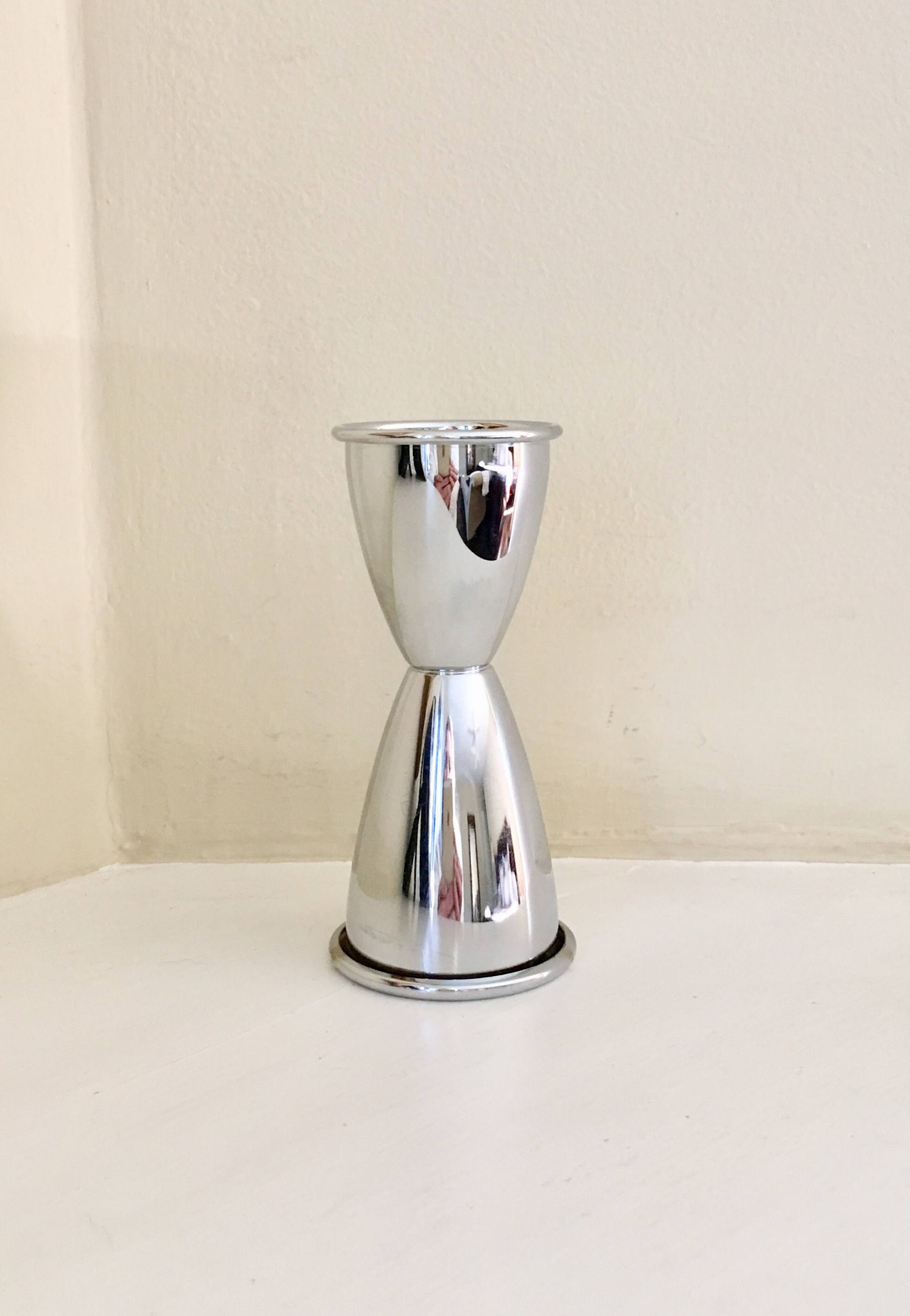 Vintage Silver Cocktail Jigger Barware Shot Glass Stainless Made in USA