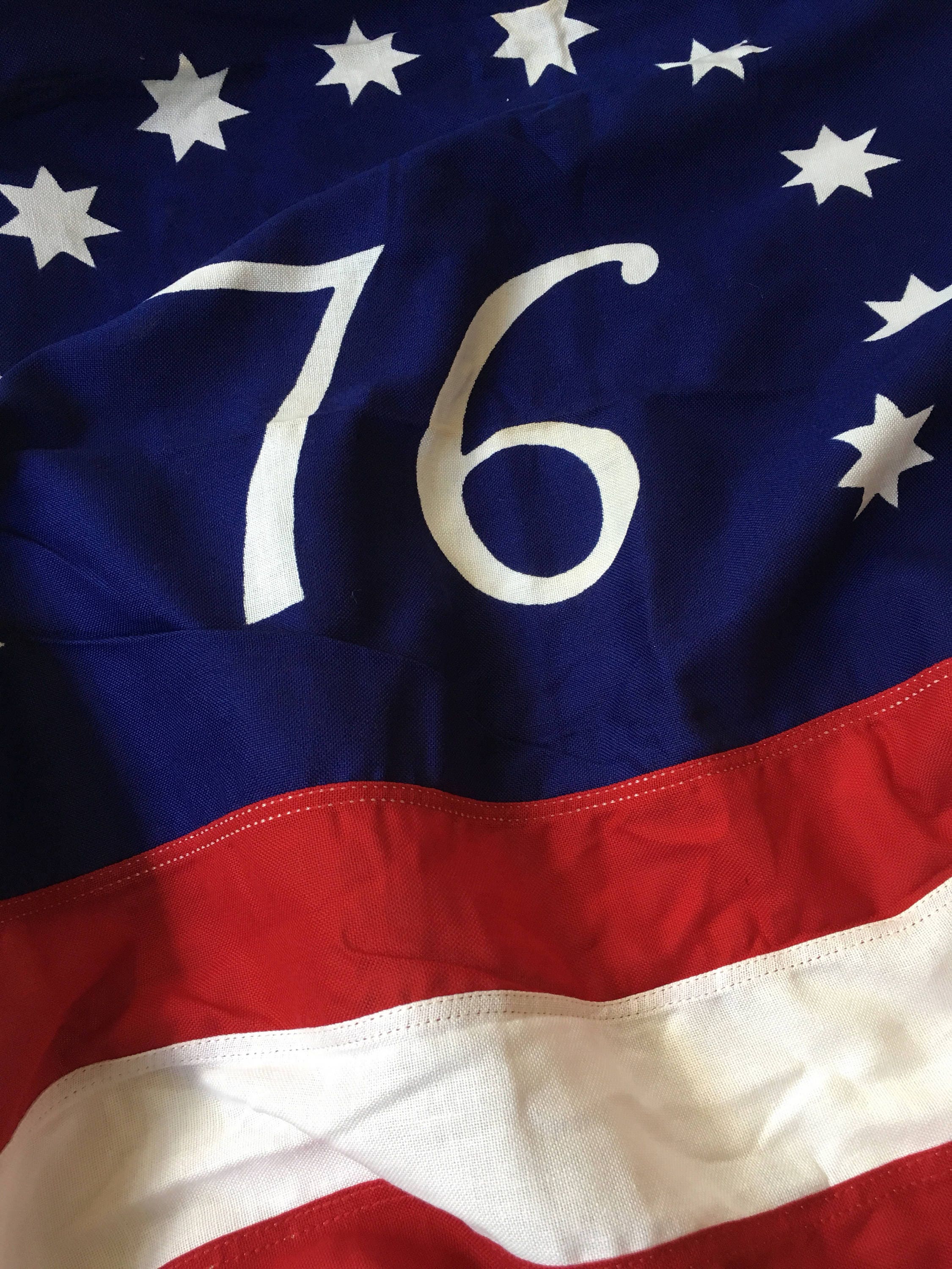 Rare 1976 Bicentennial Flag Vintage 70s Bulldog 100 Cotton American Flag Usa Wall Hanging
