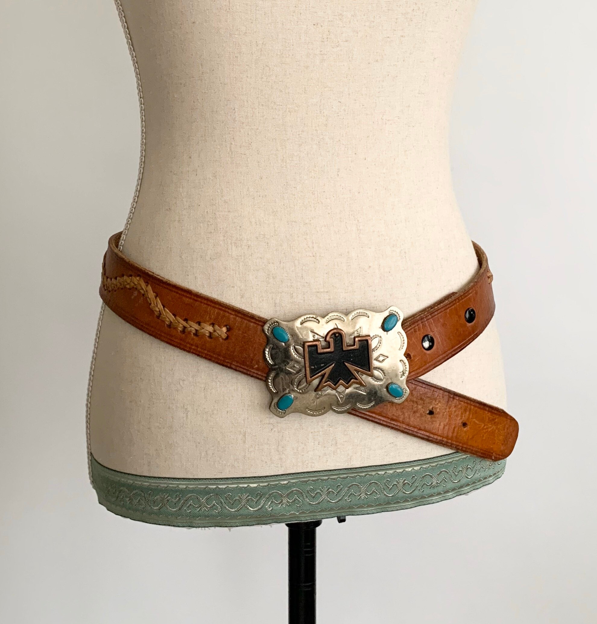Bell Trading Turquoise Belt Buckle Distressed Leather Strap with ...