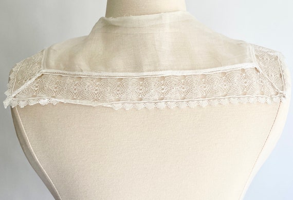 Antique Victorian Edwardian Collar Fine White Cot… - image 5