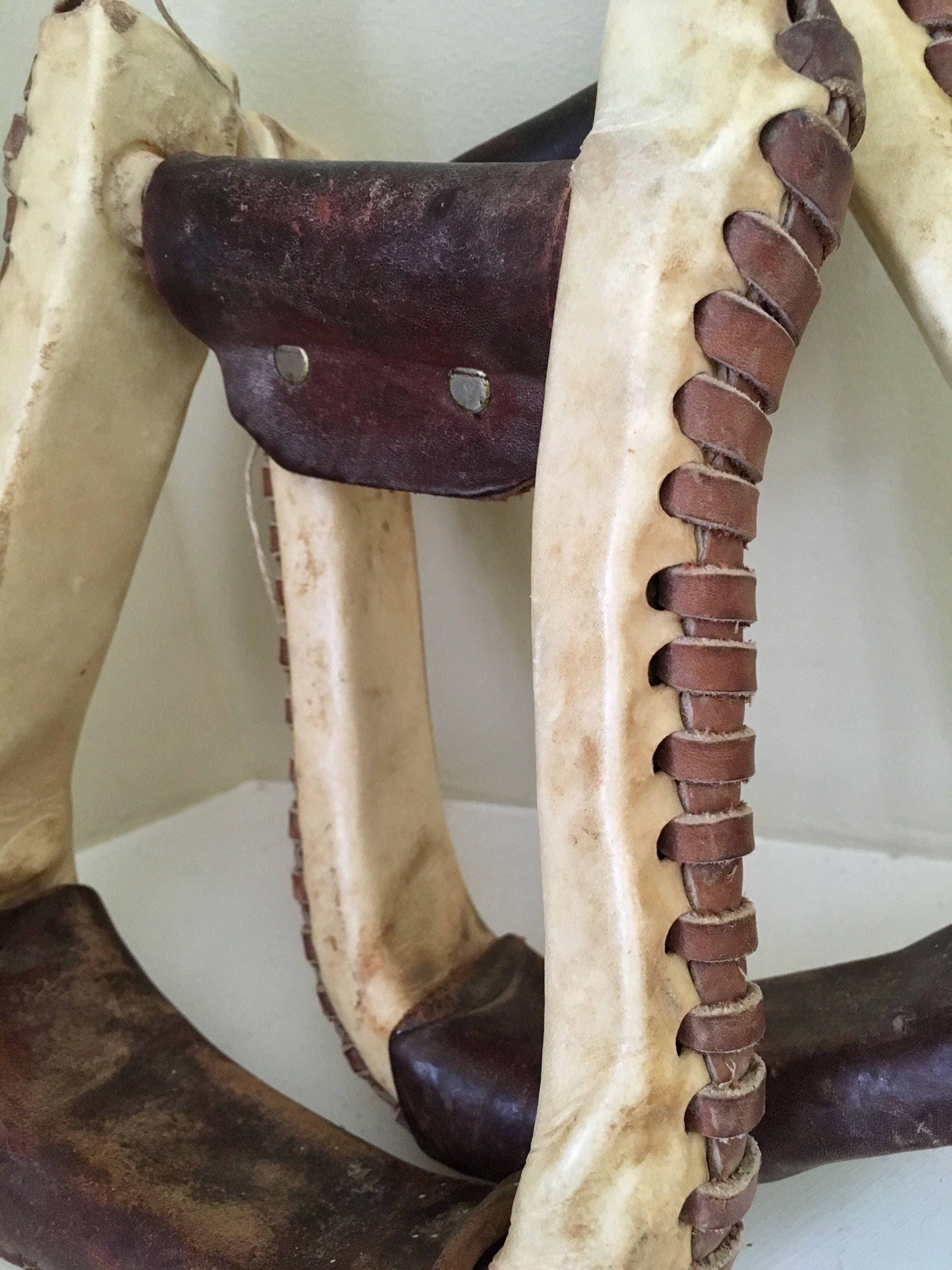 Vintage Leather Stirrups Polo Talph Lauren Style Rustic Handmade