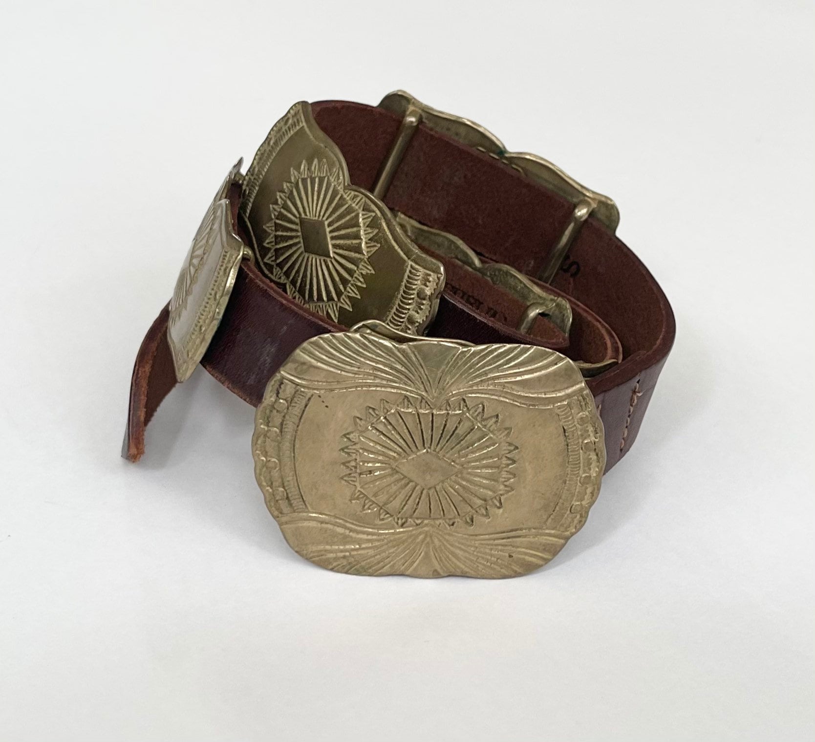 Western Brass Concho Belt Vintage 80s Banana Republic Safari Western Brass Concho Belt Vintage 80s Banana Republic Safari