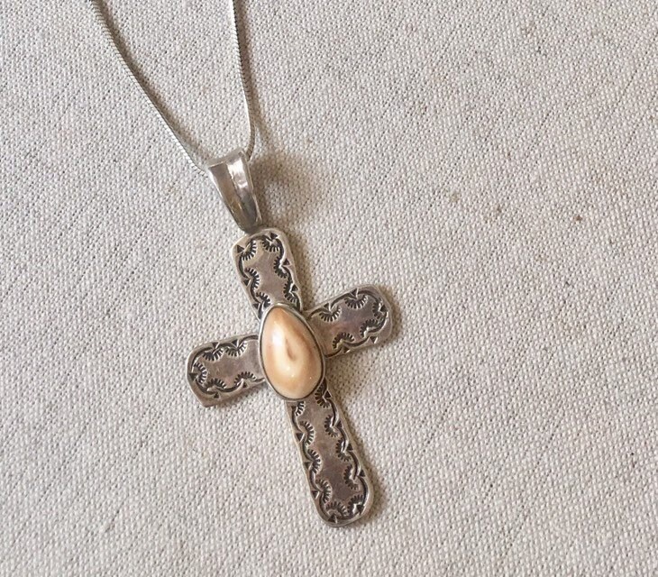 Sterling Silver Cross Pendant Large Size Vintage Native American Navajo ...
