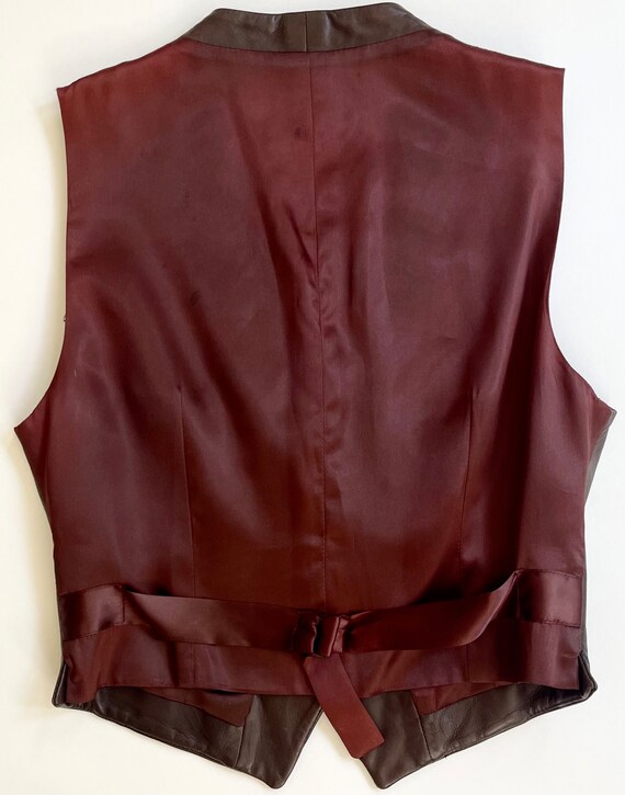 Buttery Soft Leather Vest Vintage 90s DKNY Donna … - image 7