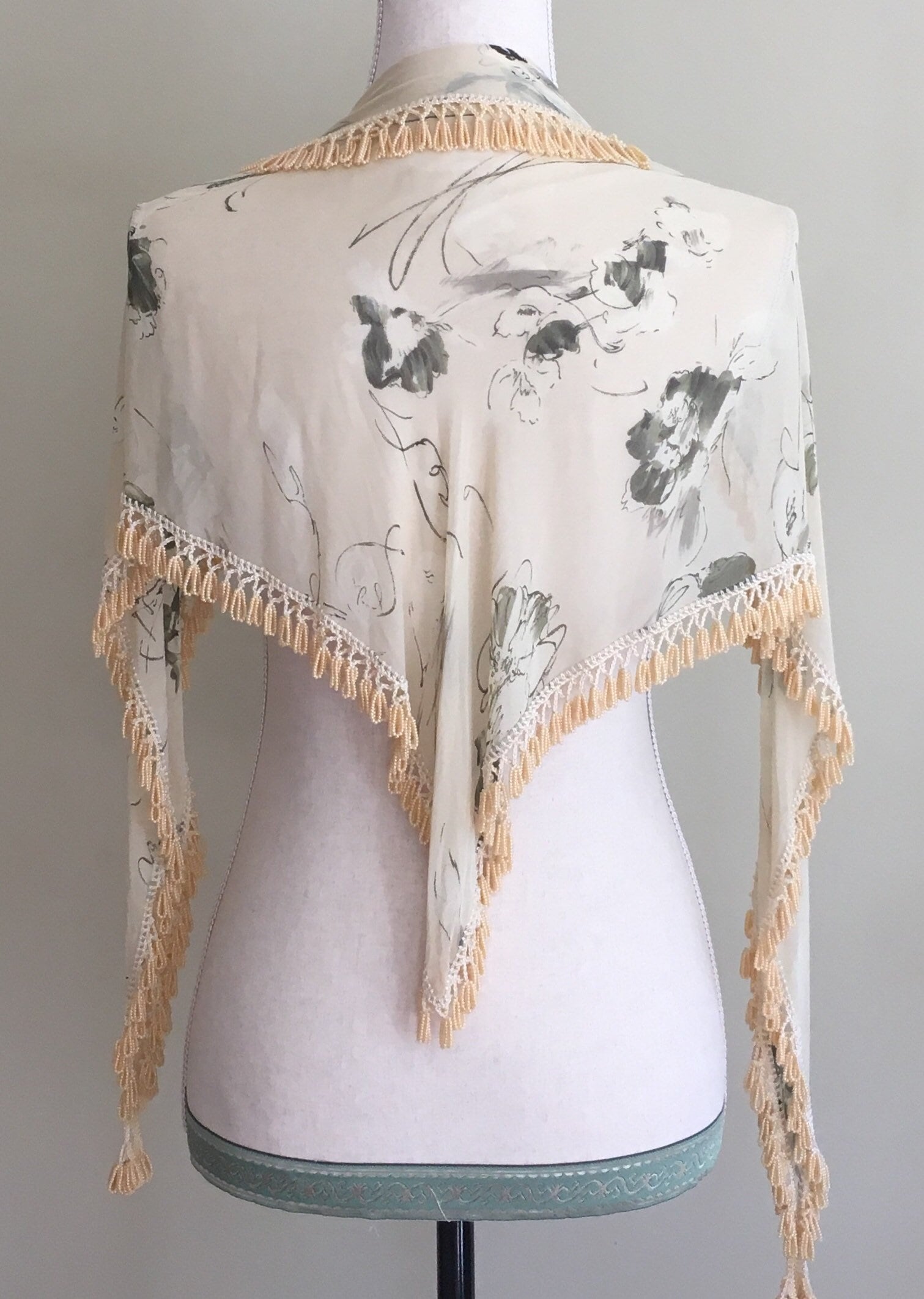 beaded chiffon shawl