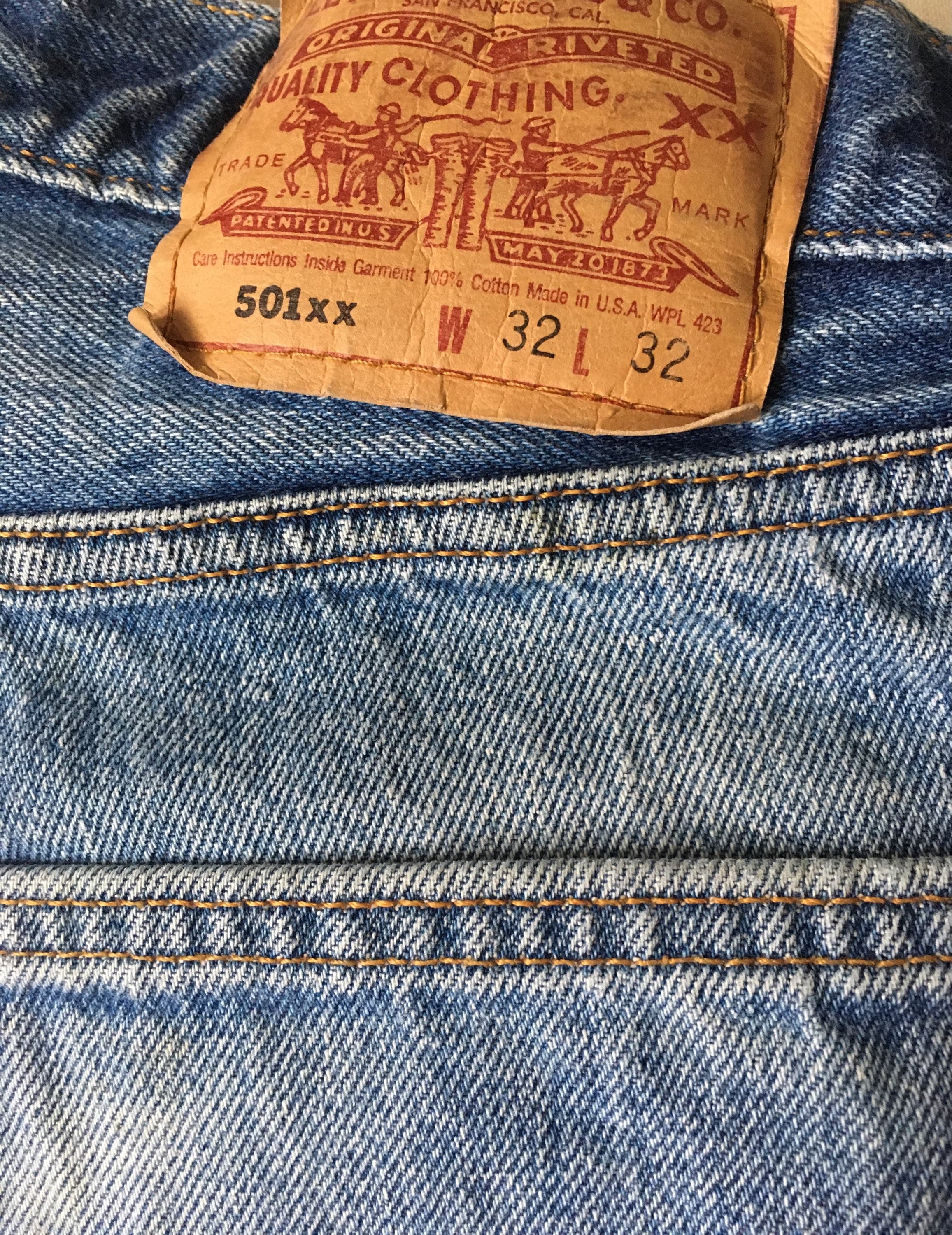 Vintage Levi's 501 Red Tab Men's Denim Jeans 501xx with Button Fly
