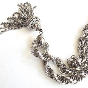 Vintage Monet Tassel Necklace Twisted Rope Chain Damita 24.5" Long Necklace Collectible Vintage Signed Designer Costume Jewelry
