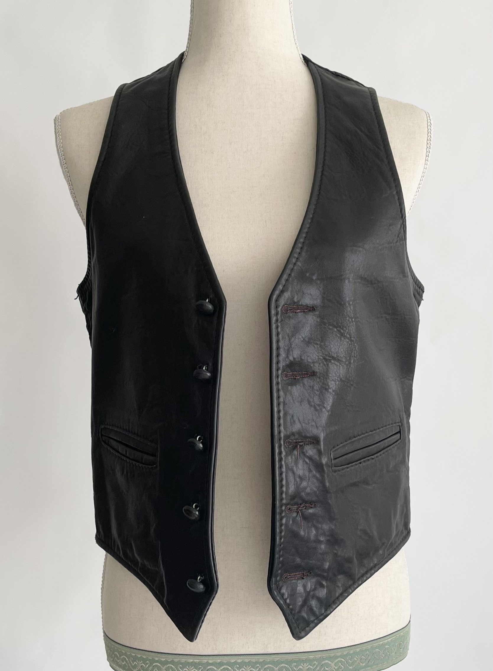 Buttery Soft Leather Vest Vintage Colorado Trading Co Worn Espresso ...