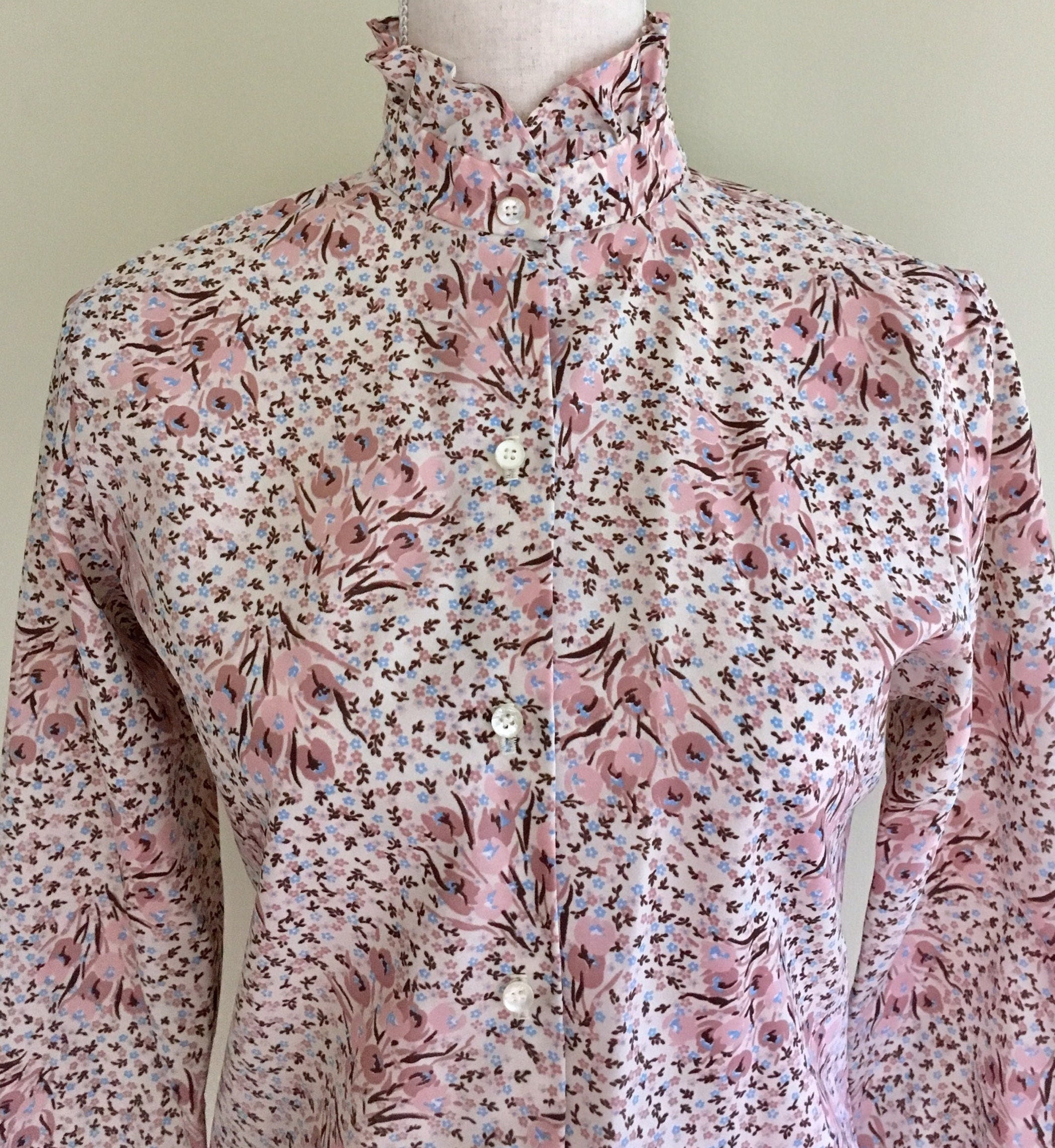 New Day For Love Silk Blouse - 70s Floral