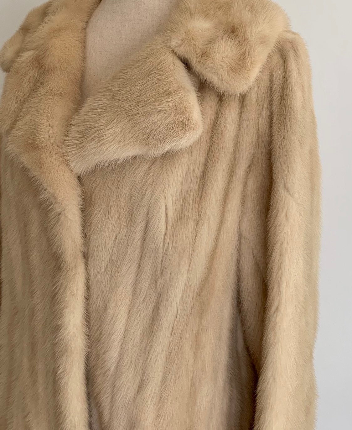 Blonde Mink Fur Coat Vintage Mid Century 60