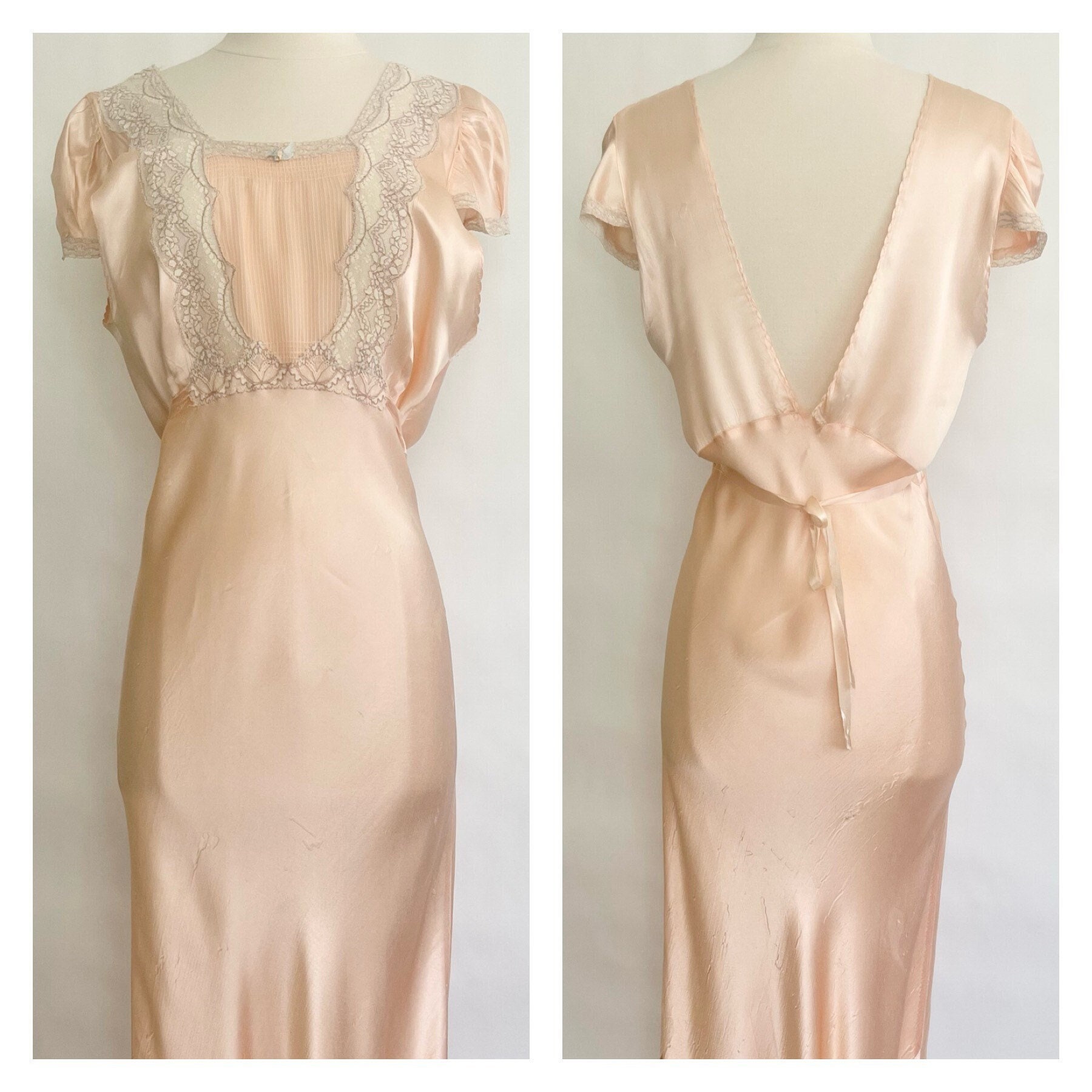 Rose Gold Silk Set with Robe and Nightgown