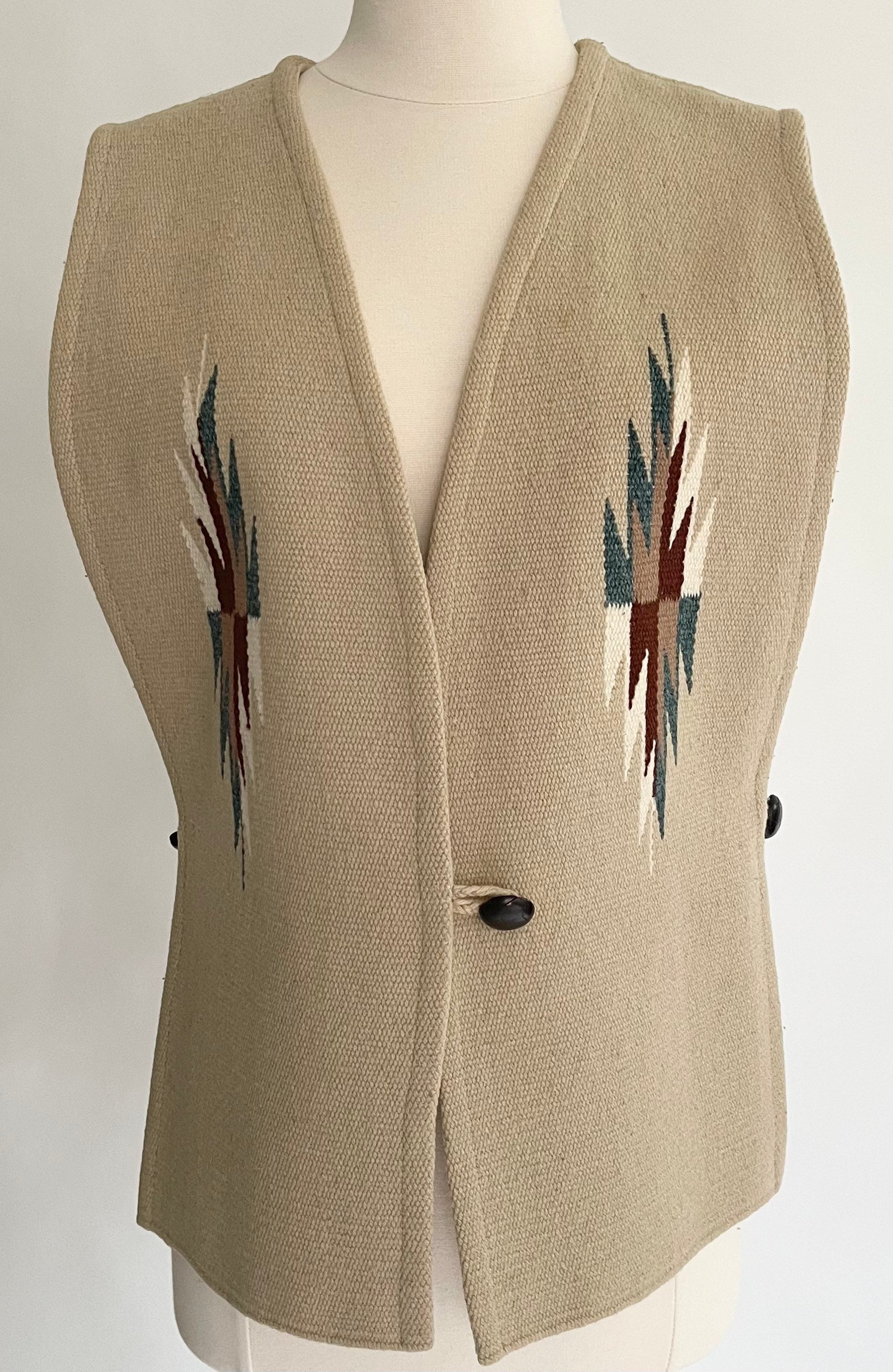 Ortega's Chimayo Wool Vest Sweater Vest Vintage Ortega's Weaving