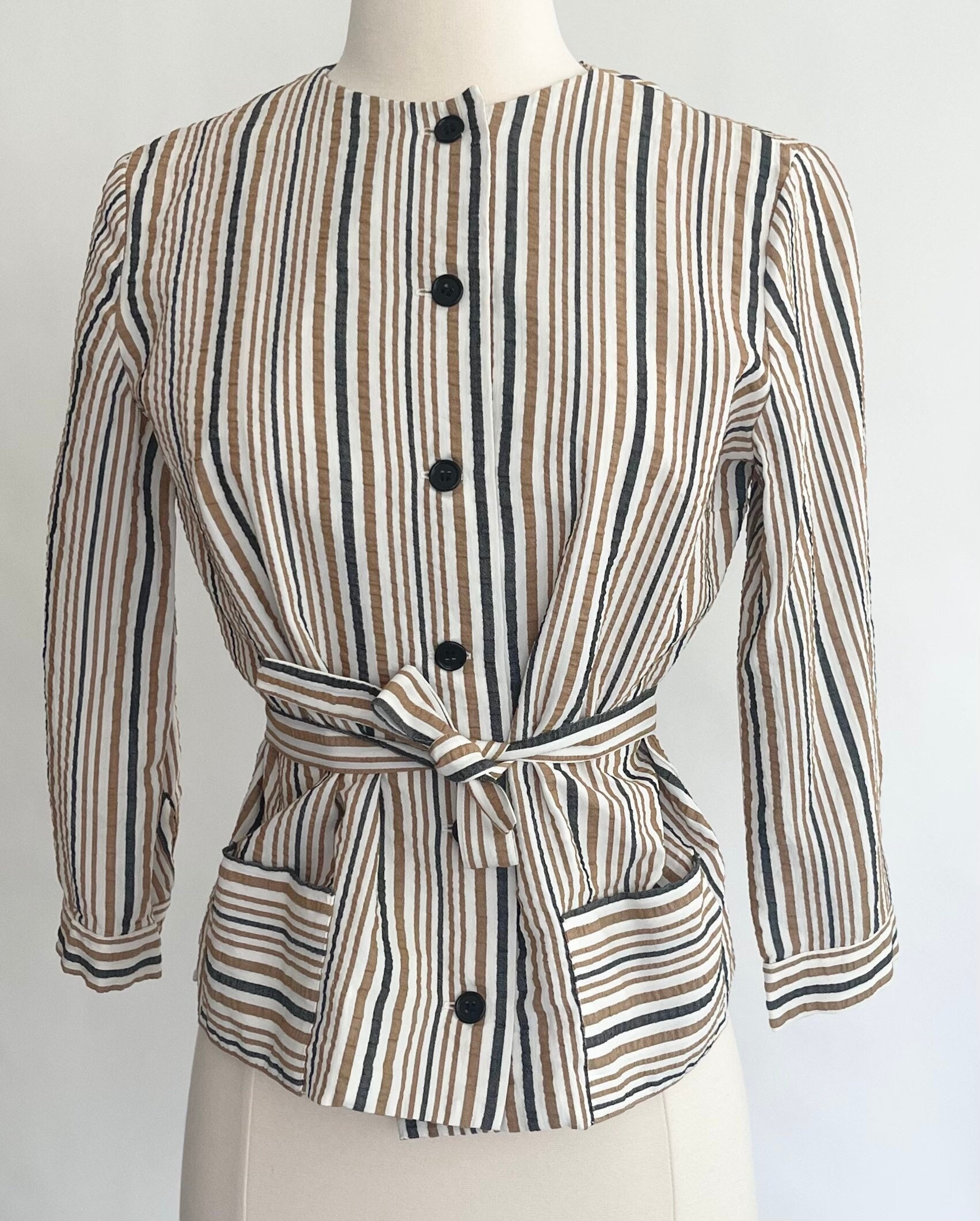 50s Striped Seersucker Jacket Tailored by Evan Picone New York ...