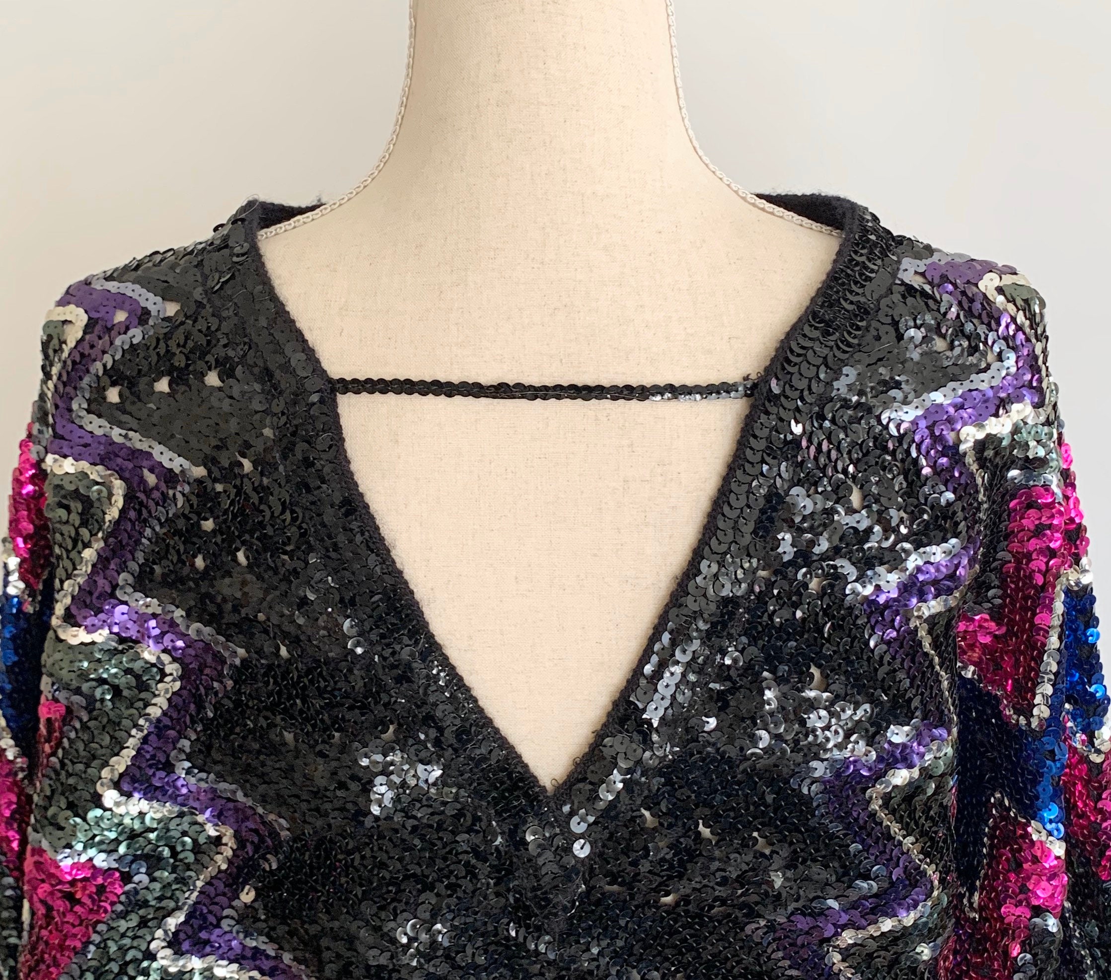 sequin top open back