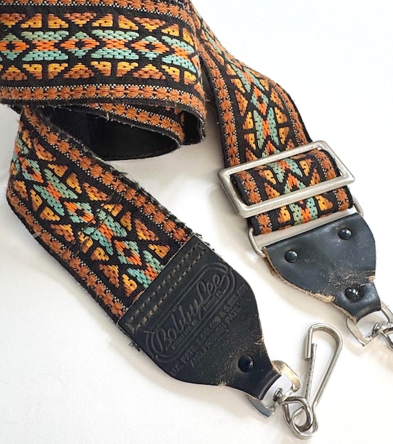 Bobby Lee Guitar Strap Vintage 60s 70s Windowpane Stained Glass Weave