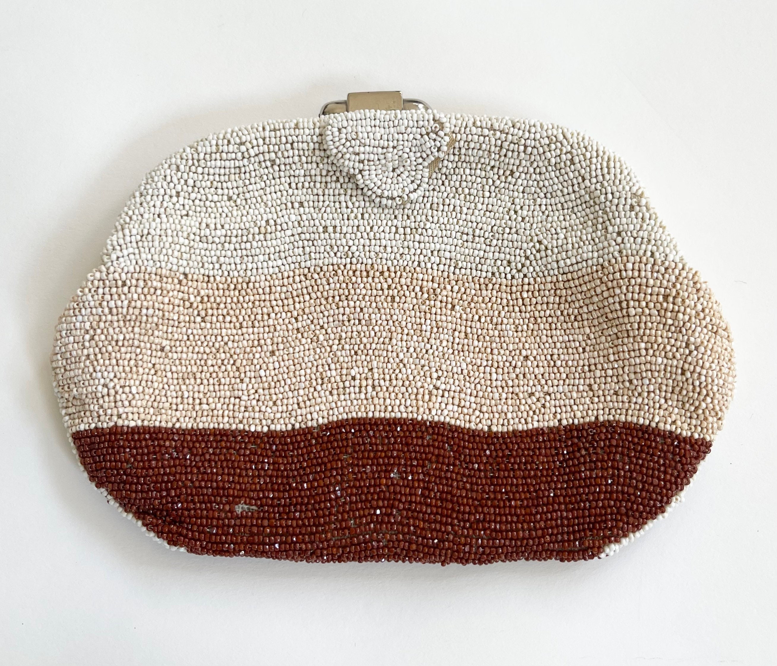 Vintage 1930s French Glass Seed Bead Evening Bag Clutch — The