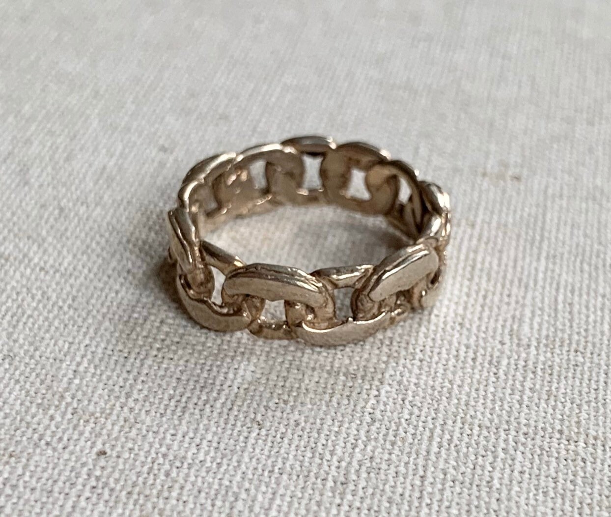 Chain Link Ring Band Ring Sterling Silver Vintage Rings Simple ...