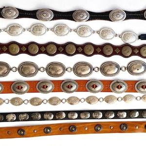 Vintage conchoriem bruine leren band western-zuidwesten cowboy afbeelding 5