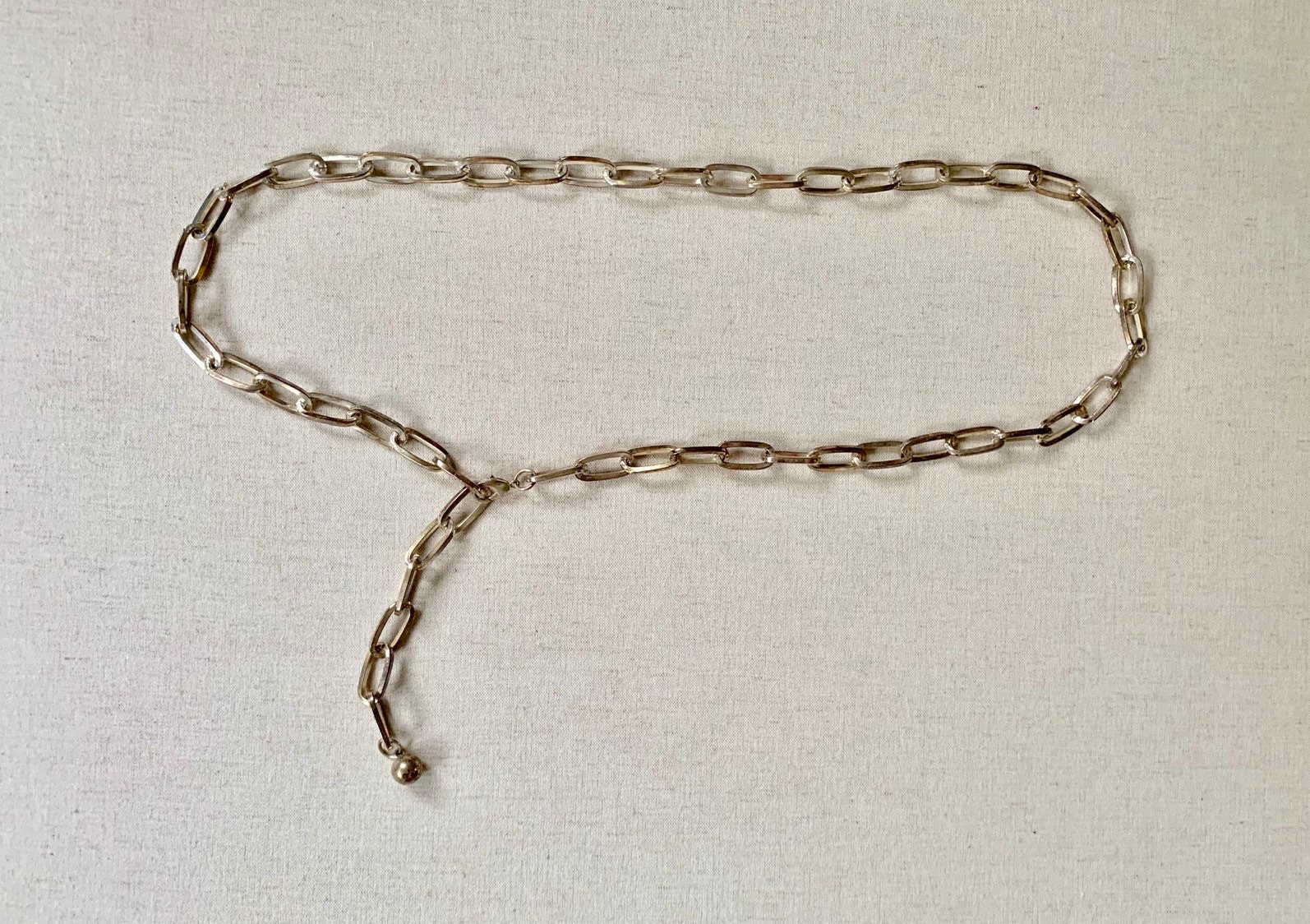 80s Gold Chain Belt Vintage Belts Adjustable Length Chain Link Rock and