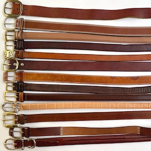 Distressed Brown Leather Belt Belts Vintage Mens Women's Belts Simple Classic Style Western Worn Rustic Rugged Upcycle