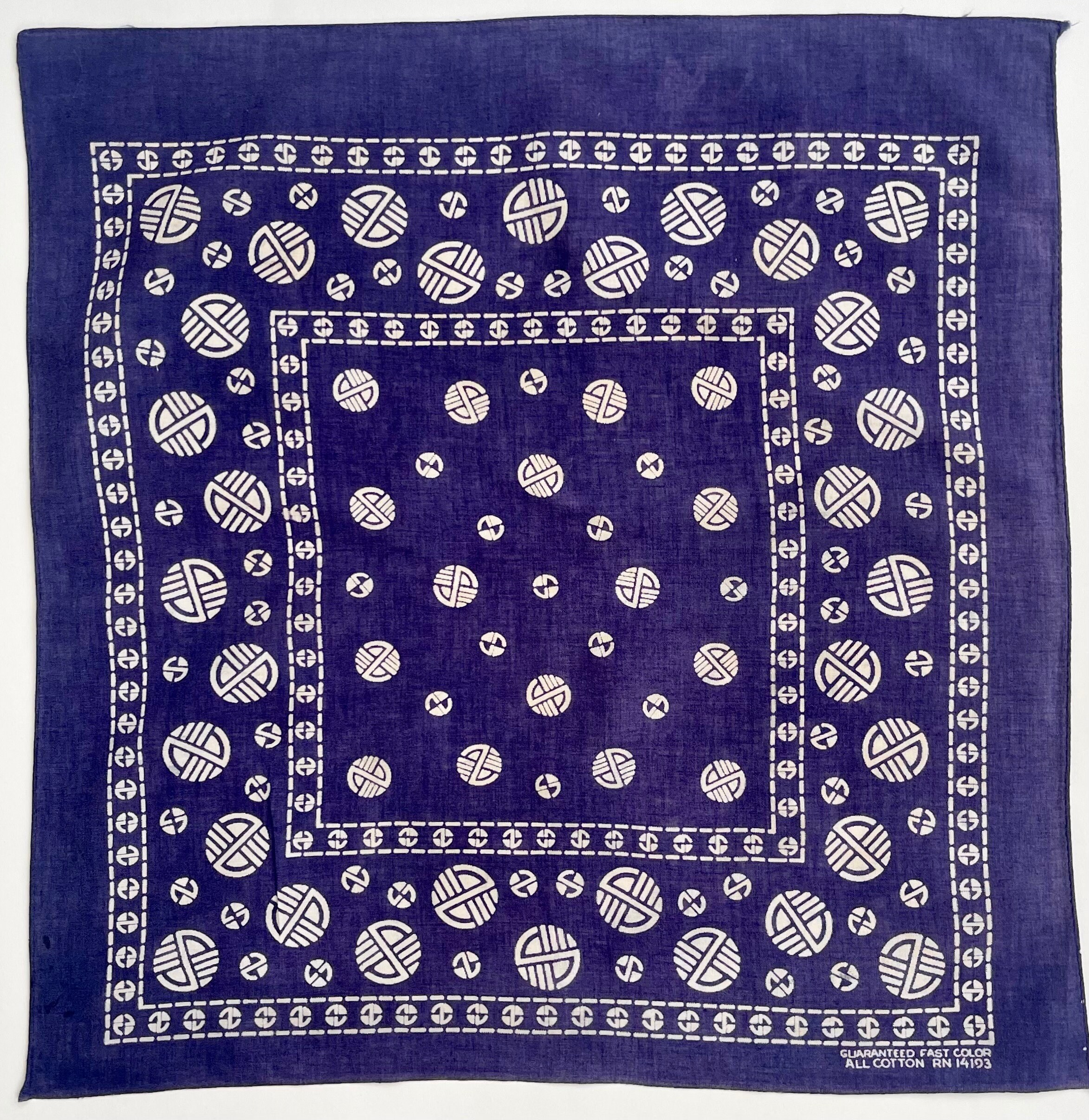 Vintage 1950’s Blue Fast Color Bandana main image 1