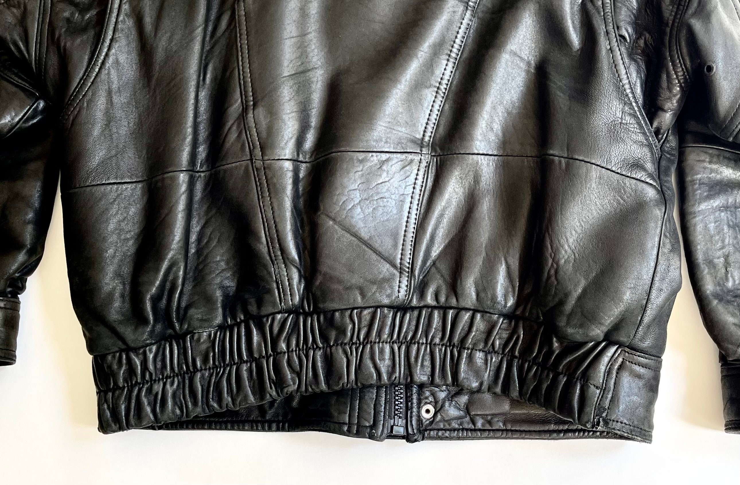 80s Leather Bomber Jacket Buttery Soft Matte Black Leather 80s Leather Bomber Jacket Buttery Soft Matte Black Leather