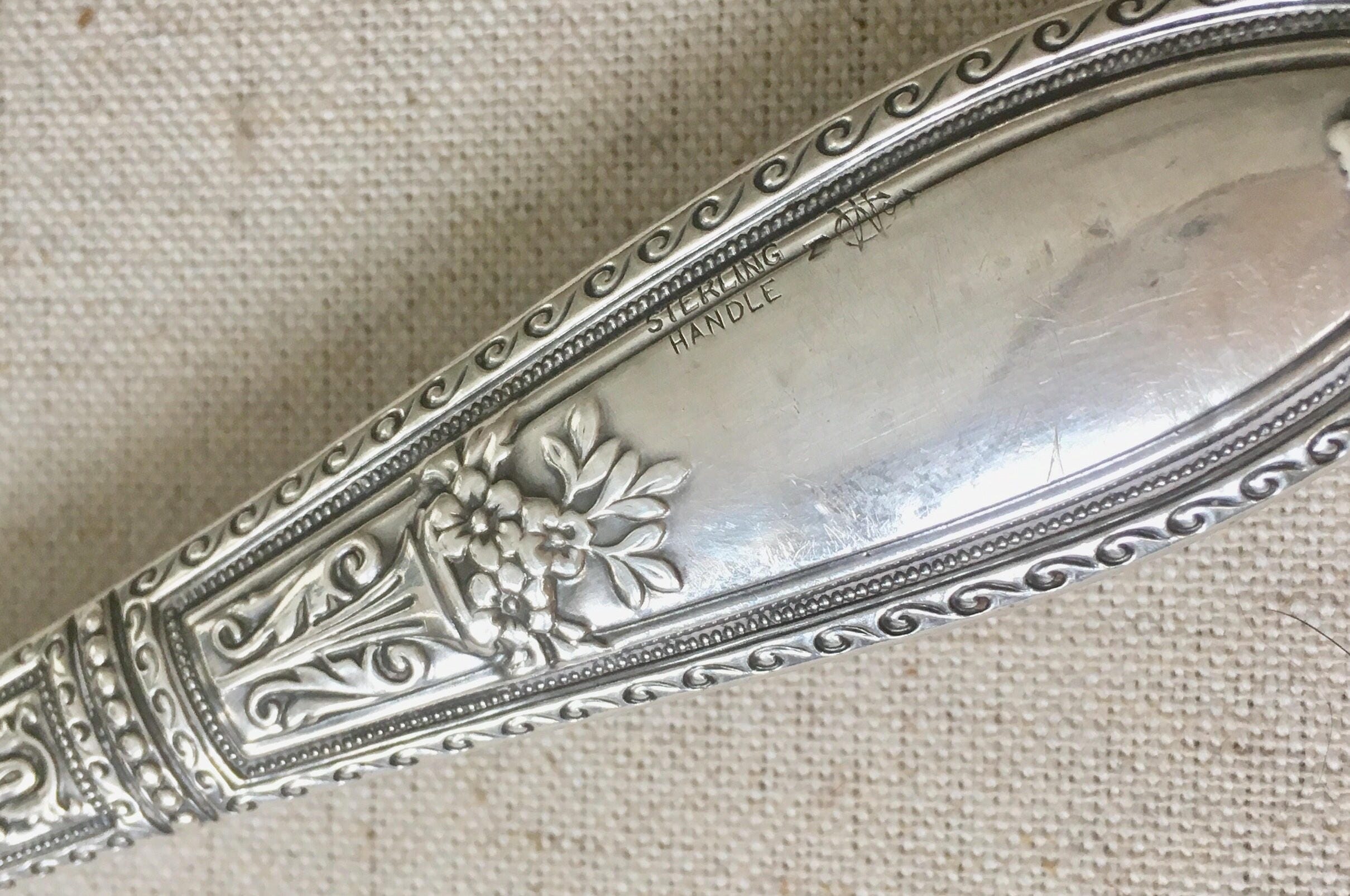 Sterling Silver Cake Knife Wedding Cake Cutter Server Vintage Antique