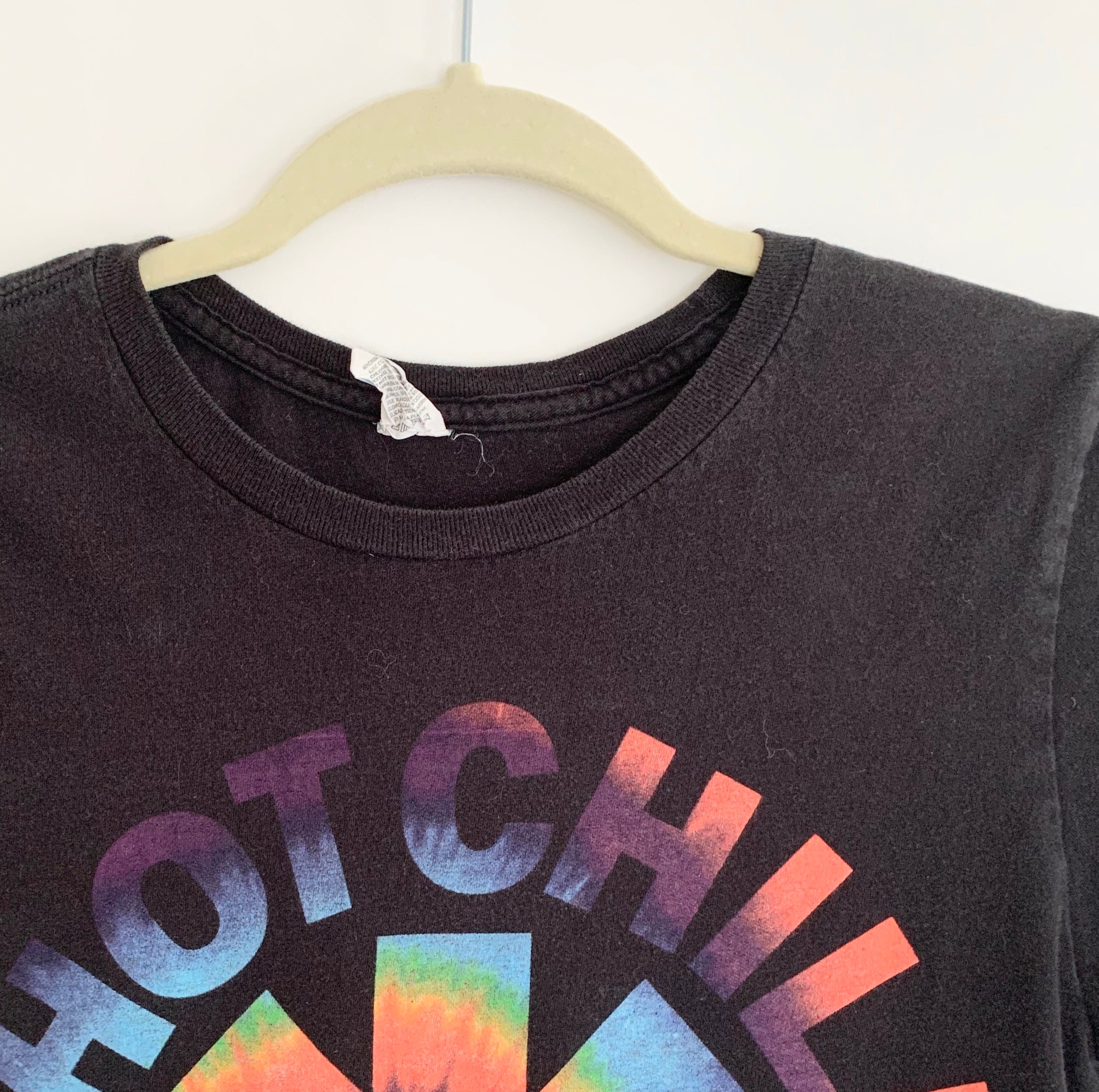 Vintage Shirt Red Hot Chili Peppers Band T-shirt Black Faded Tie Dye ...