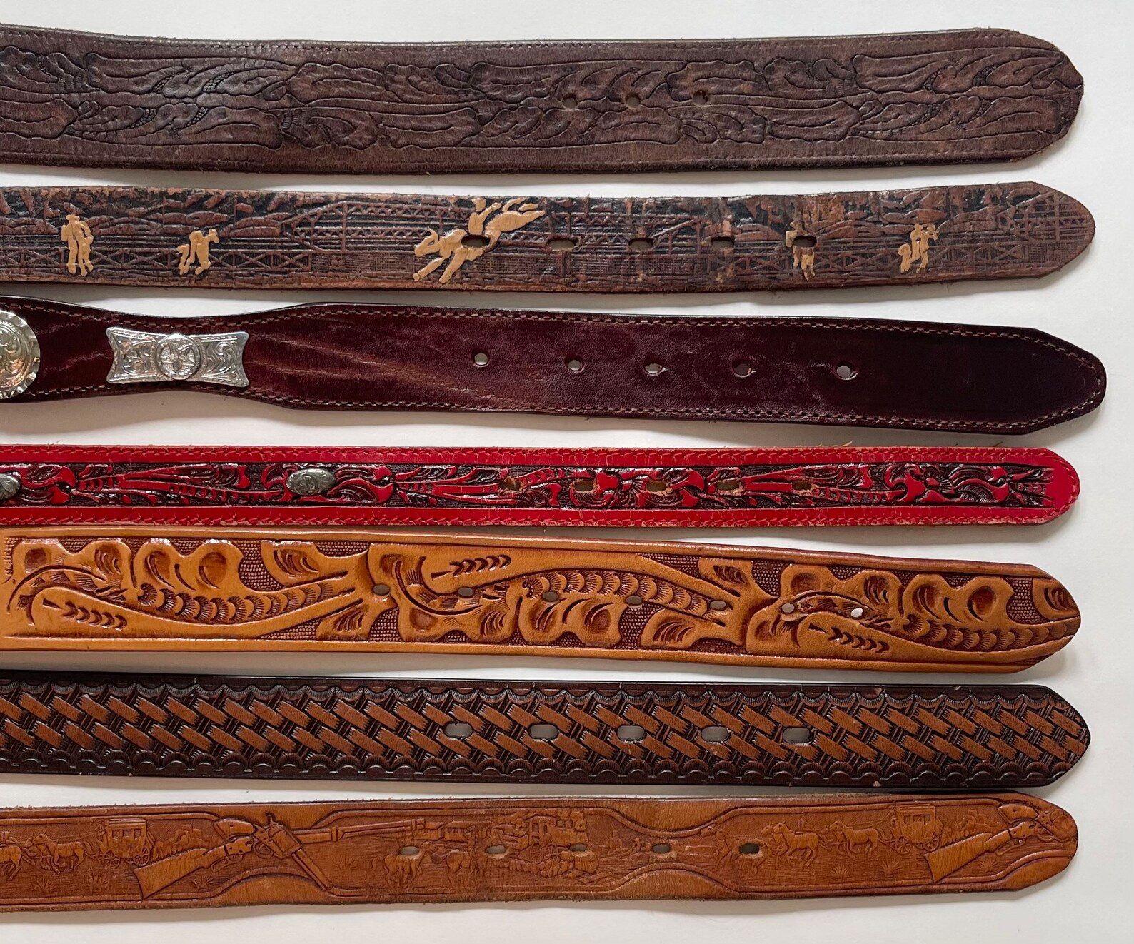 Kid's Laser-Cut Paisley Leather Belt